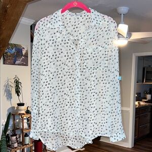Vintage dELiA*s Cream Blouse with Black Cat Pattern
